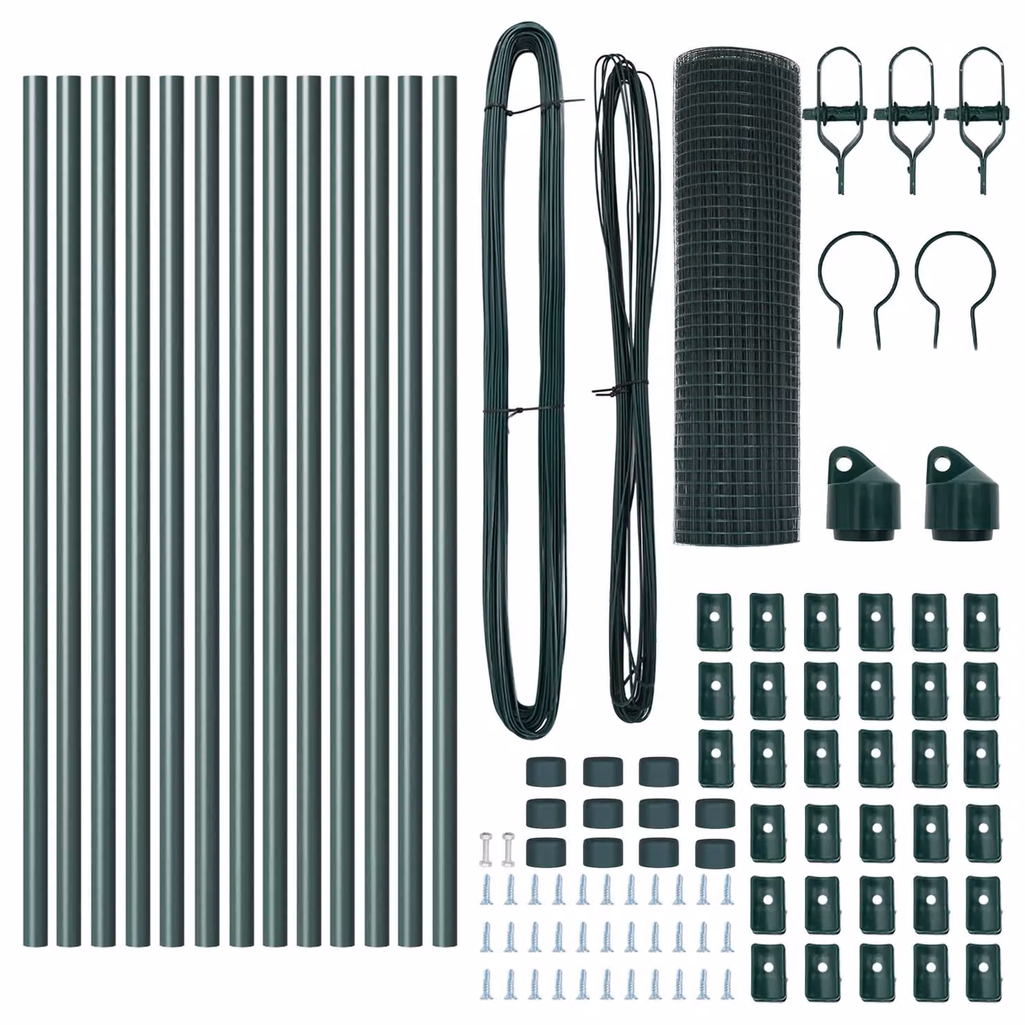Berkfield Home Green Steel Welded Wire Fence with 13 Posts, W: 0.4 m, L: 25 m – 4