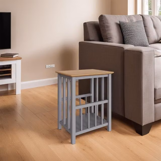FWStyle Solid Painted Oak Magazine Table in Dove Grey