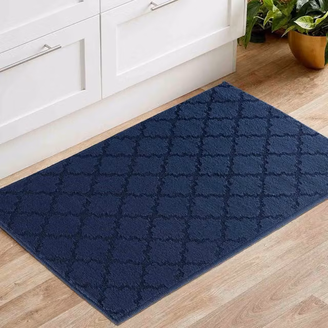 RugsbyDesire Blue Machine Washable Non-Slip Rectangular Runner Mat, W: 80 cm, L: 150 cm