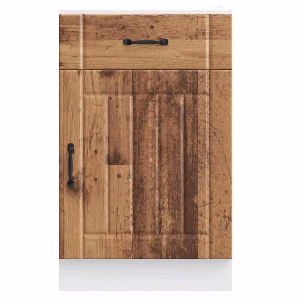 Berkfield Home Lucca Rustic Brown Freestanding Kitchen Sink Base Cabinet with Hinged Doors and Internal Shelves – 3