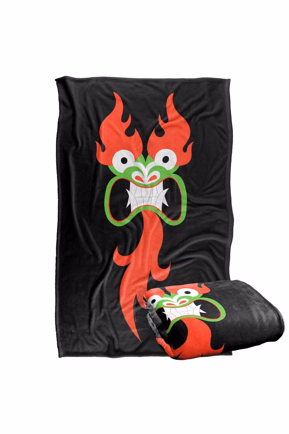 Cartoon Network Samurai Jack Aku Face Super Soft Fluffy Polyester Throw Blanket, Extra Large, Multicolour and Black – 2