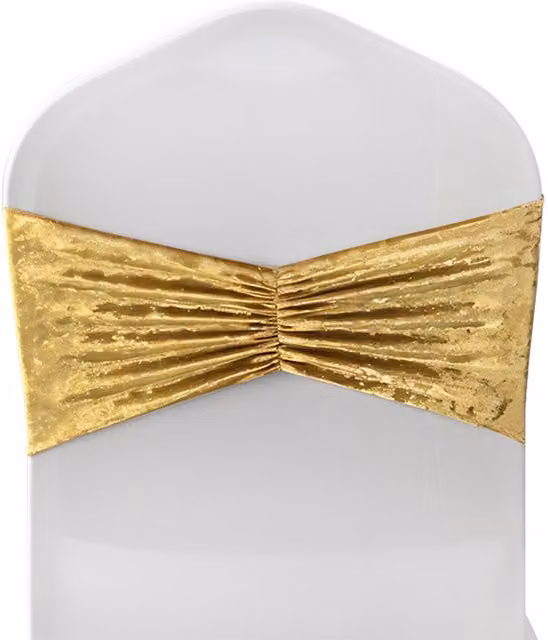 Neel Blue Diamond Velvet Chair Band in Blue and Gold
