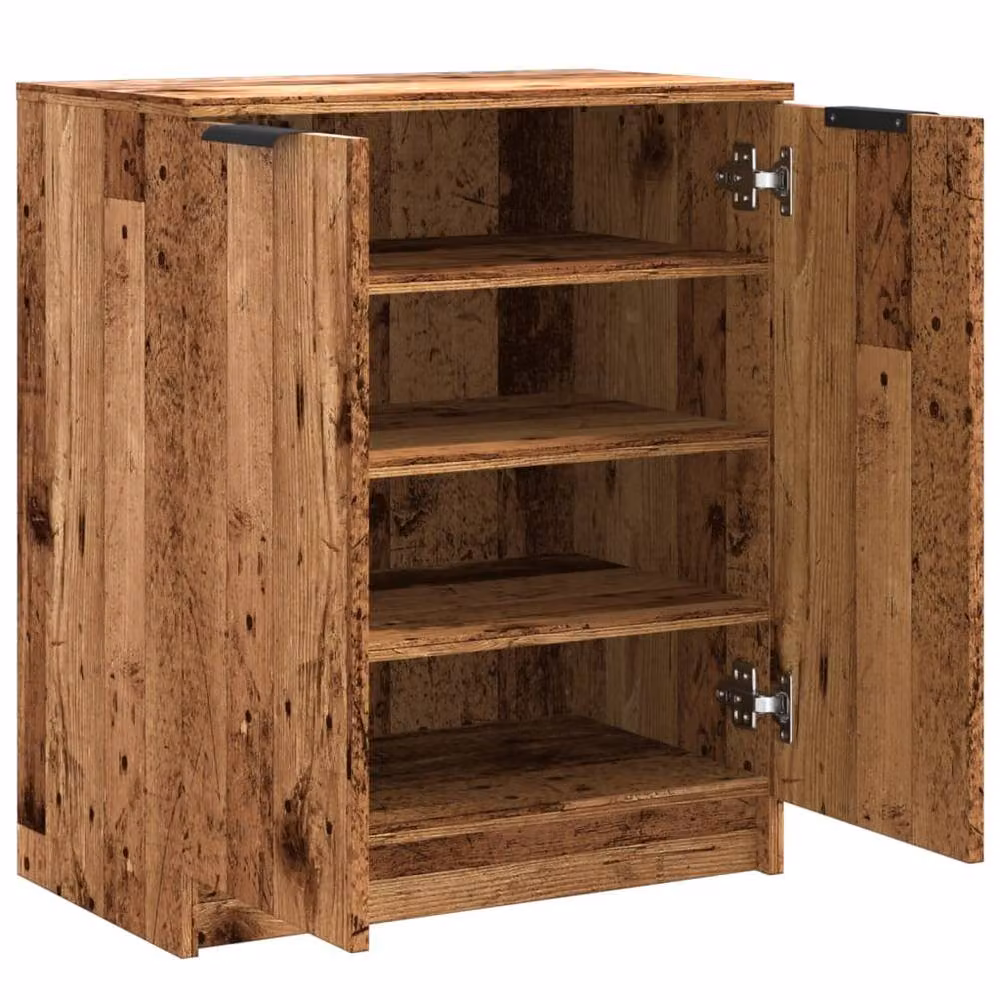 Berkfield Home Old Wood Shoe Cabinet in Brown, W/D/H: 59 x 35 x 70 cm – 4