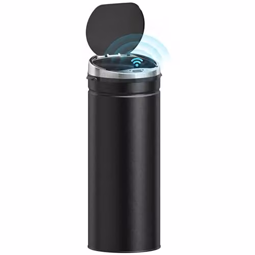 HOMCOM 50L Sensor Bin with Quiet Soft-Close Lid in Black, W: 30.5 cm, D: 30.5 cm, H: 81.5 cm