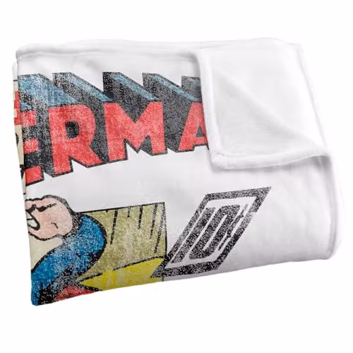 Warner Bros. Superman Old School Flight Super Soft Fleece Throw Blanket, Multicolour, W: 152 cm, D: 127 cm – 2