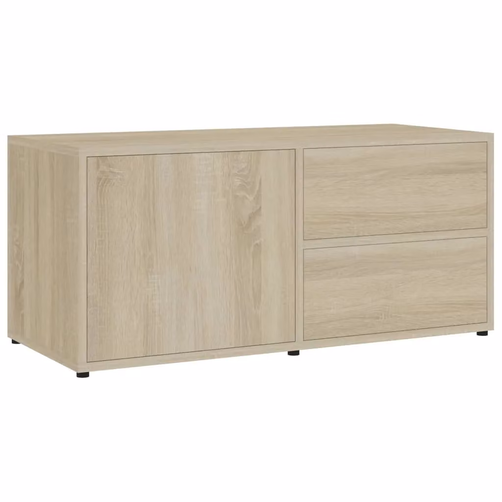 Berkfield Home Sonoma Oak TV Cabinet in Brown, W/D/H: 80 x 34 x 36 cm – 2