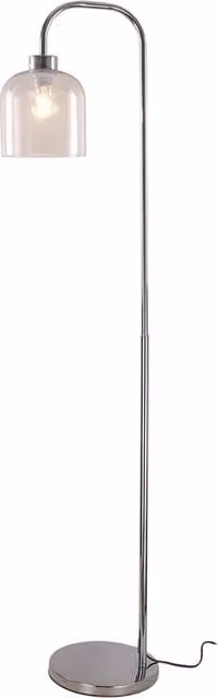 Living Star Minimalist Chrome Floor Lamp with Transparent Glass Cylinder