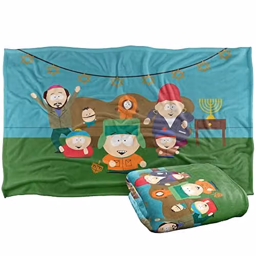 South Park Kyle Hanukkah Super Soft Silky Touch Fleece Throw Blanket, Multicolour, W: 91 cm, D: 147 cm