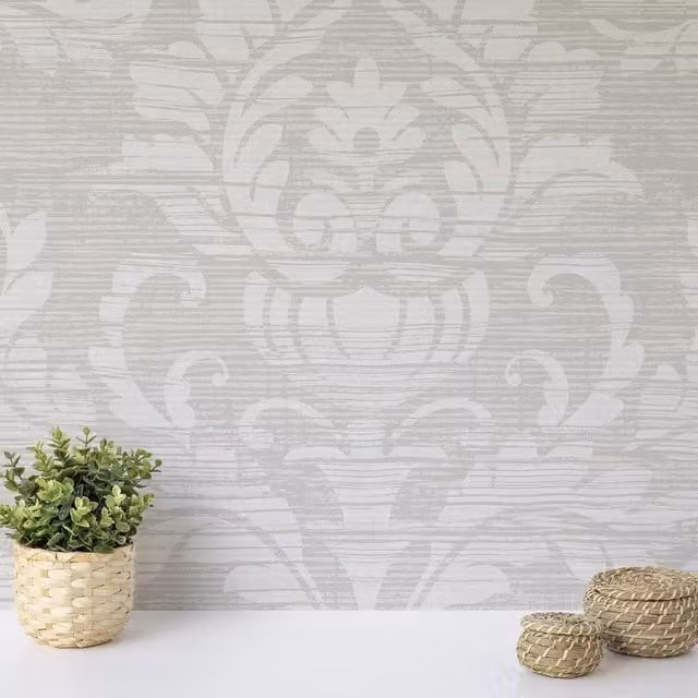 Wallquest Classic Abstract Floral Matt Wallpaper in Grey