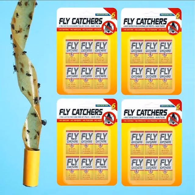 PestShield 6 Pack Sticky Fly Paper Insect Traps in Yellow