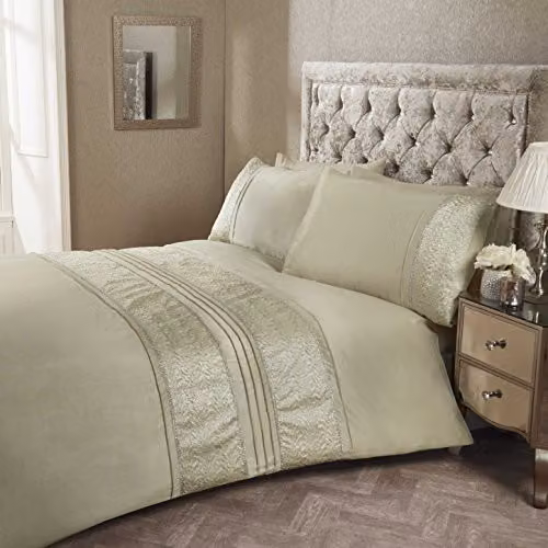 Rapport Home Aurora Gold Polycotton Floral Duvet Cover and Pillowcase Set, 200 x 200 cm