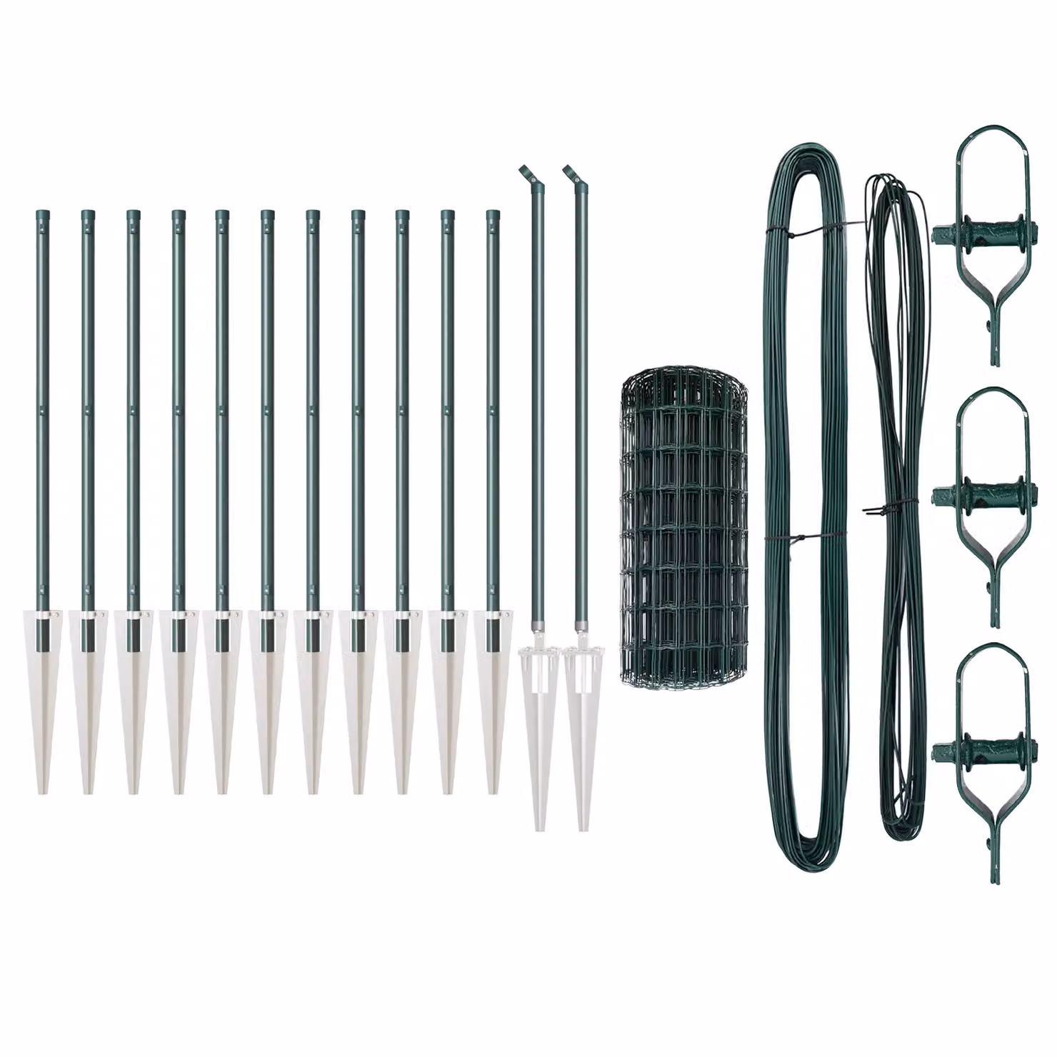 Berkfield Home Euro Fence with 13 Spike Posts, Galvanised Steel, Green and Silver, 0.8 x 25 m – 2