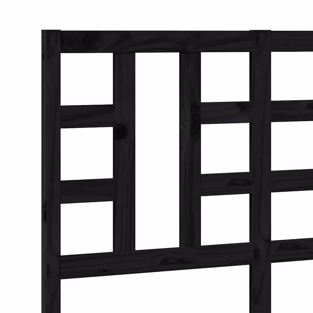 Berkfield Home Beautiful Modern Black Solid Pine Wood Bed Headboard, W: 126 cm, D: 4 cm, H: 100 cm – 5