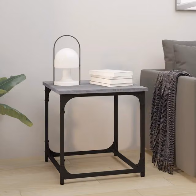 Berkfield Home Grey Sonoma Side Table, W/D/H: 40 x 40 x 40 cm