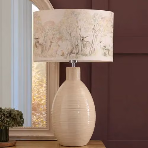 Voyage Maison Epona Ceramic Table Lamp with Enchanted Forest Eva Fabric Lampshade in Beige – 2