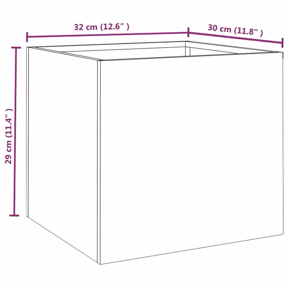 Berkfield Home 2-Piece Corten Steel Planter Tub in Brown, W/D/H: 32 x 30 x 29 cm – 4