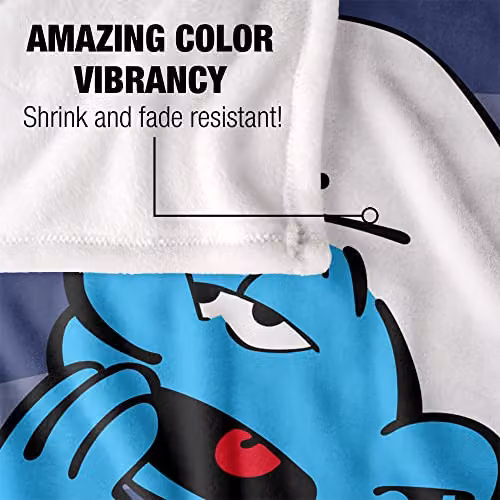 The Smurfs Lazy Smurf Super Soft Silky Touch Fleece Blanket in Blue and Multicolour – 4
