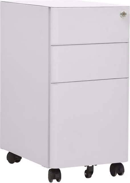 Berkfield Home Mobile File Cabinet in Light Grey Steel, W/D/H: 30 x 45 x 59 cm – 1