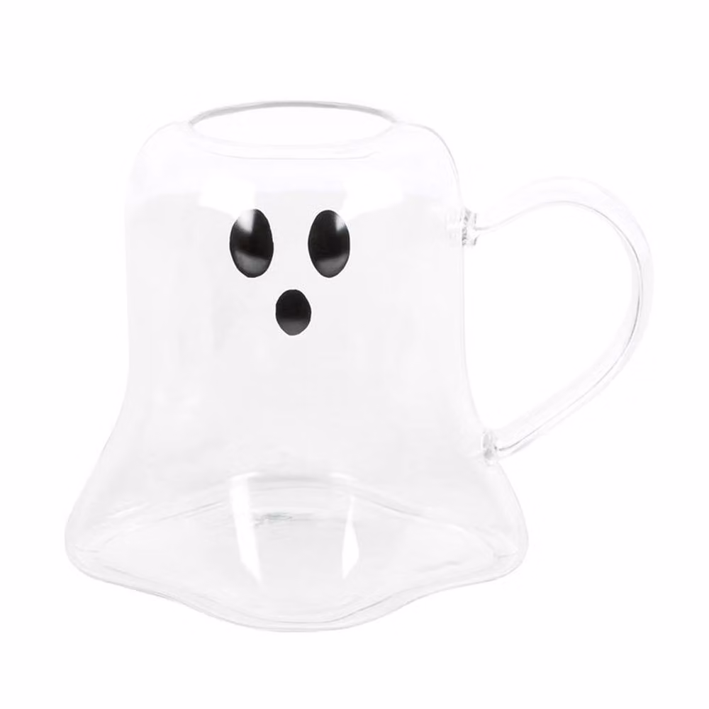Uniqueful Ghost Shaped Glass Mug in Transparent, 600ml – 2