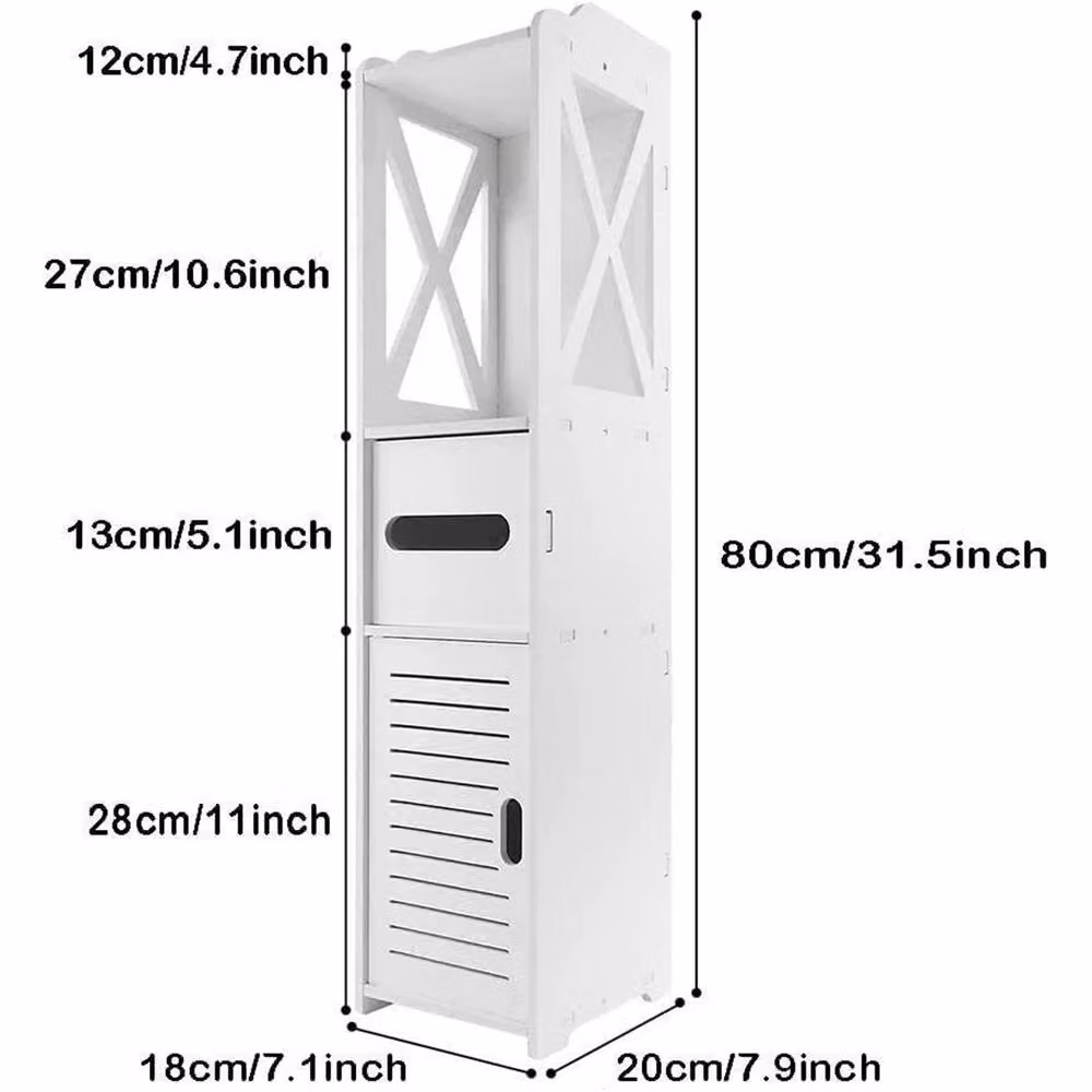 SPETLEK Modern 4-Tier Wood Bathroom Cabinet in White – 2