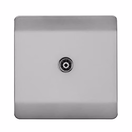 Trendi Switch 1 Gang Flush Co-Axial Television Socket in Silver
