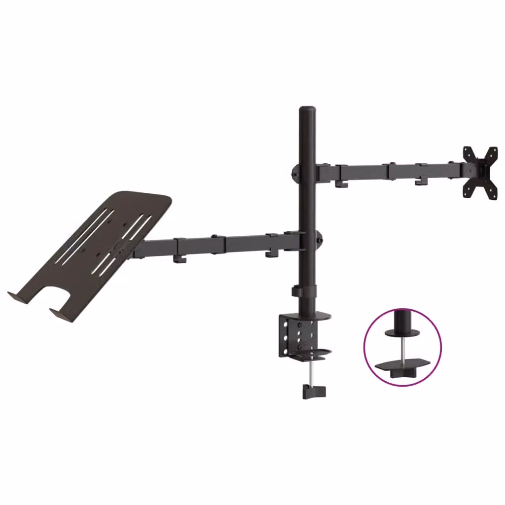 Berkfield Home Black Steel Monitor Mount with VESA 75/100 mm – 2