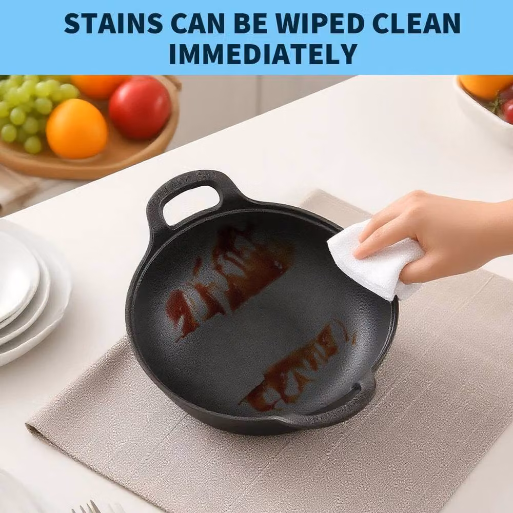 FLAVORA Uncoated Cast Iron Shallow Casserole Saute Pan in Black, W: 100 cm, H: 15 cm, D: 15 cm – 2