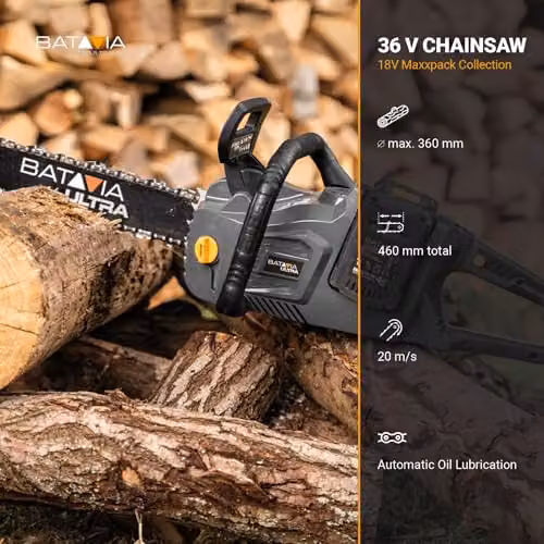 Batavia MAXXPACK 18in Brushless 36V Rechargeable Battery Chainsaw Bare Unit, Orange – 5