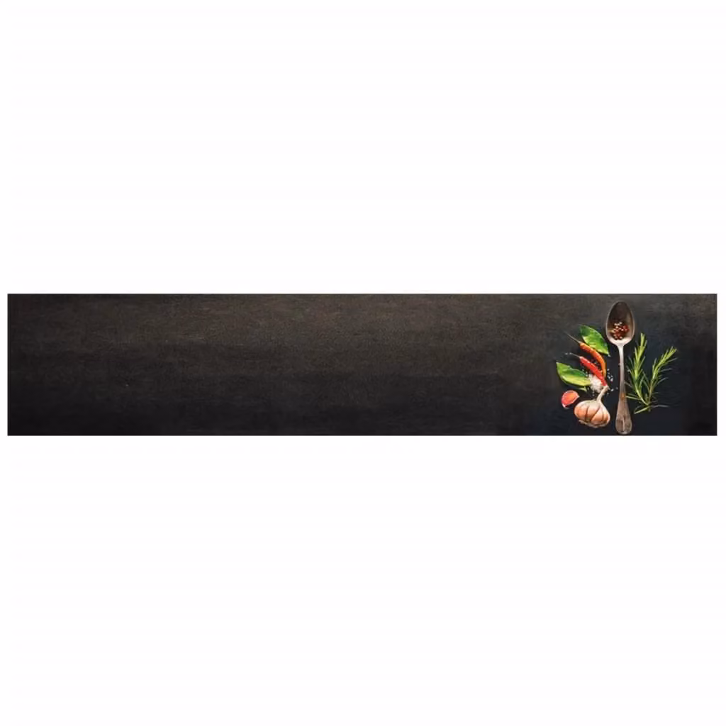 Berkfield Home Spices Washable Kitchen Rug in Black, W: 60 cm, L: 300 cm – 2
