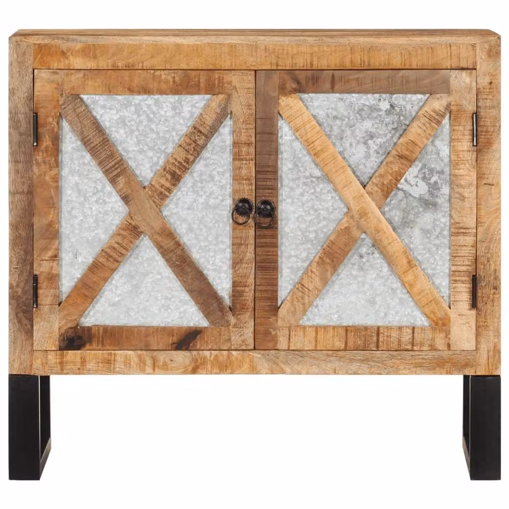 Berkfield Home Industrial Mango Wood and Metal Sideboard in Brown, W/D/H: 80 x 30 x 71 cm – 2