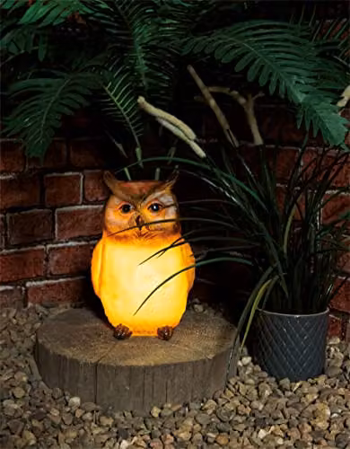 St Helens Home & Garden Solar Owl Garden Ornament with Light Up Body – 5