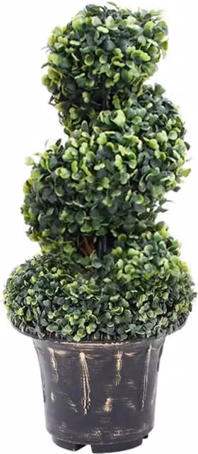 Berkfield Home Artificial Green Boxwood Spiral Potted Plant, Height: 59 cm – 1