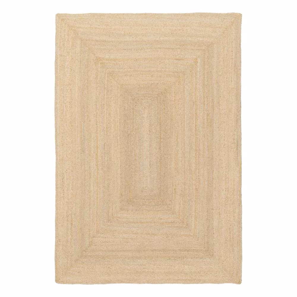 sweeek Rectangular Woven Jute Indoor Rug, Beige, W: 80 cm, L: 150 cm – 2