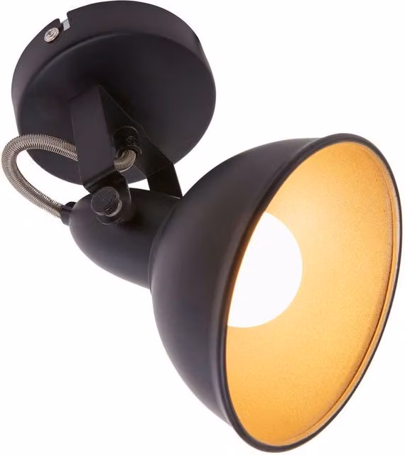 Briloner Vintage Adjustable Wall Light, Black and Gold, E14 Socket, Max 40W, H 15.6 x W 10 x D 10 cm – 1