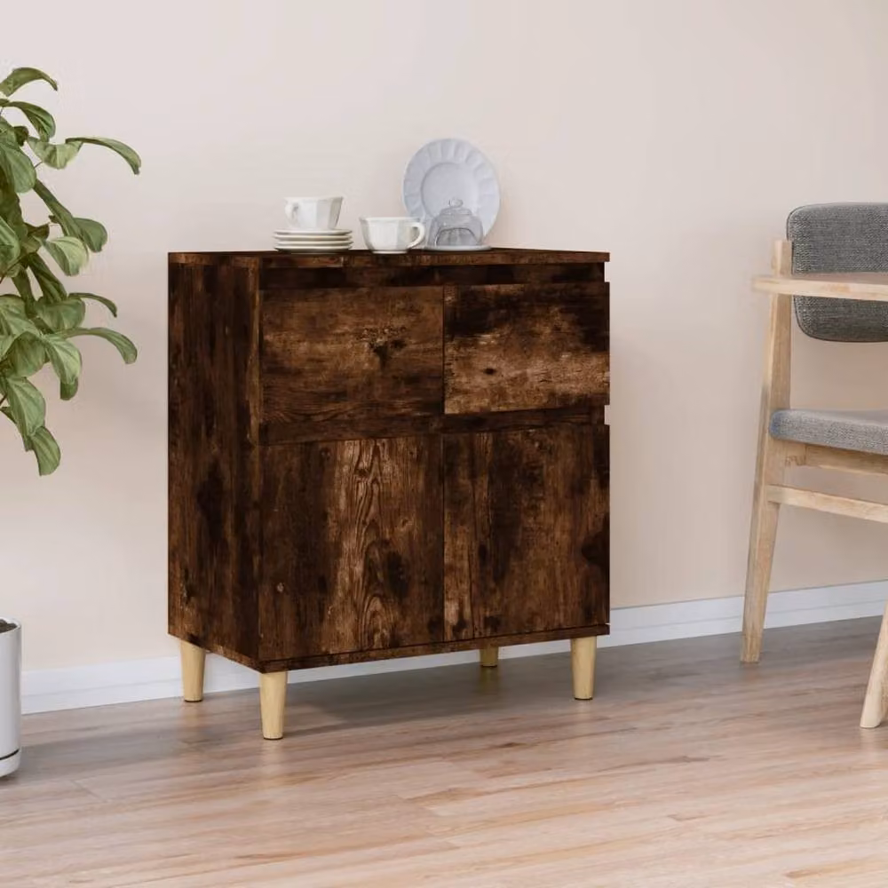 Berkfield Home Smoked Oak Sideboard in Brown, W/D/H: 60 x 35 x 70 cm – 2