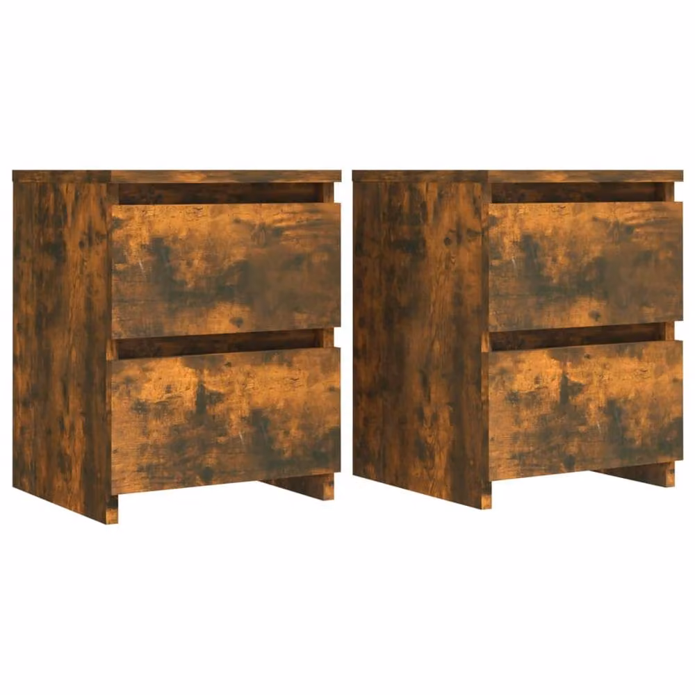 Berkfield Home Elegant Bedside Cabinets, 2 Piece Set in Smoked Oak Brown, W/D/H: 30 x 30 x 40 cm – 3