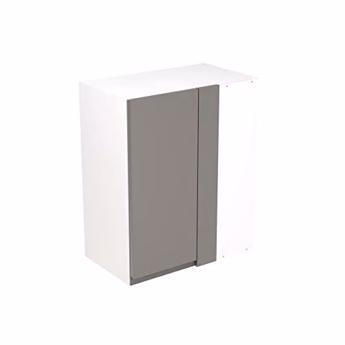 KITCHEN KIT Flatpack Bridging Wall Cabinet in Dust Grey Matt with J-Pull Doors, W/D/H: 60 x 35 x 72 cm