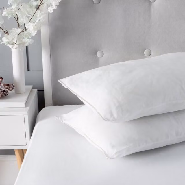 Snug City Pair of Soft Microfibre and Hollowfibre Filling Pillows in White