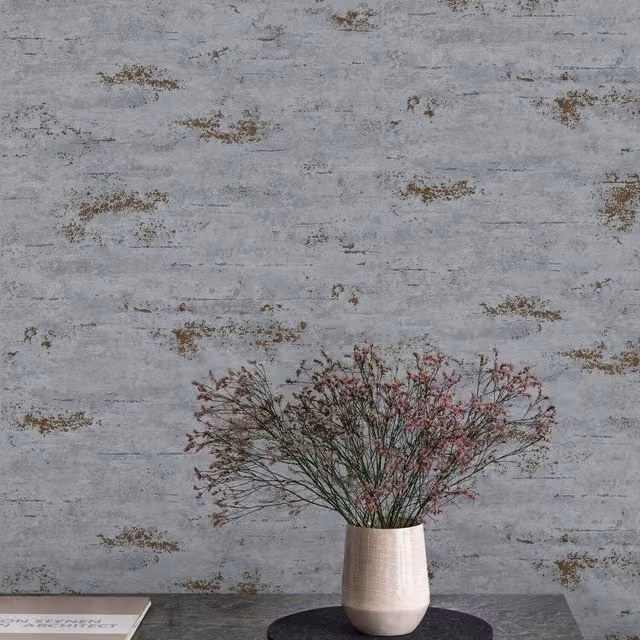 Grandeco On The Rocks Distressed Concrete Stone Textured Vinyl Wallpaper in Bronze and Grey