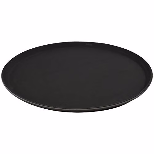 Argon Tableware Black Round Non-Slip Rubberised Serving Tray, Diameter: 40 cm – 1