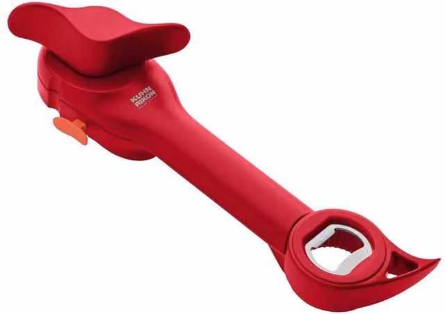 Kuhn Rikon 5-in-1 Master Multi Opener for Cans, Tins and Bottles, Red