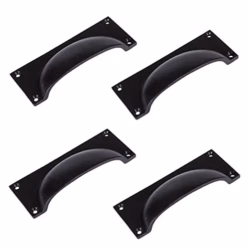 Hammer and Tongs Matt Black Iron Rectangular Cabinet Drawer Handles, Pack of 4 – 1