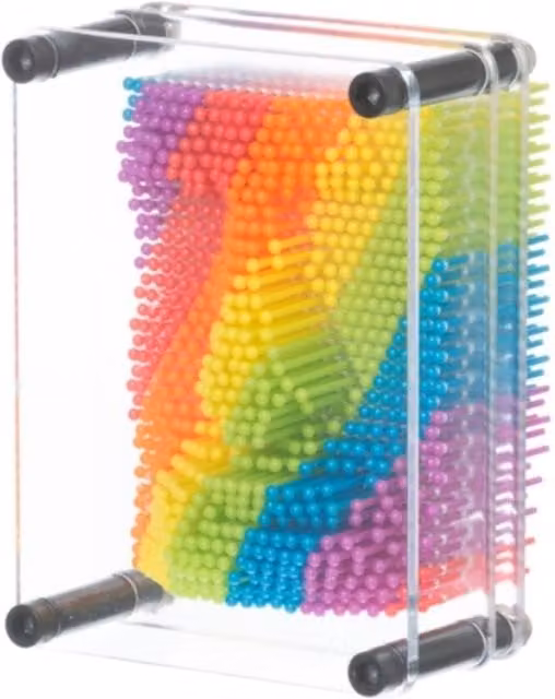 UMKYTOYS Rainbow Classic Pin Art Sensory Toy in Black and Multicolour
