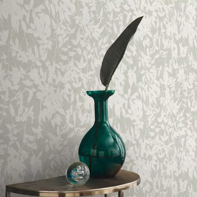 Erismann Botanical Floral Modern Green Matt Vinyl Pre-pasted Wallpaper Roll