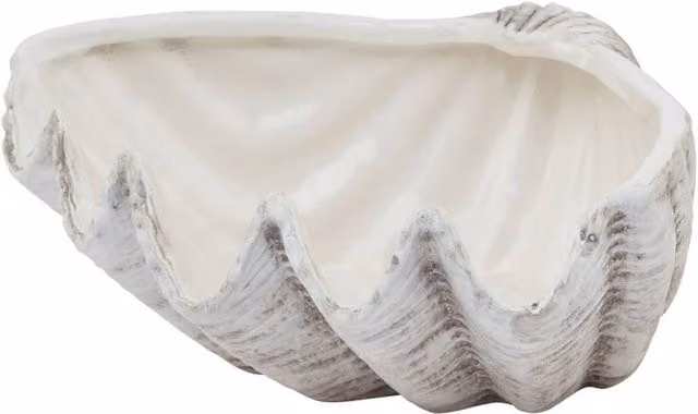 Lemon Pavilion Siren Medium Shell Bowl Ornament, White Ceramic, W: 28 cm, D: 21 cm, H: 10 cm