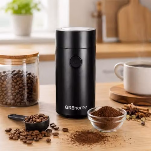 Gr8 Home Electric Coffee Bean, Spice and Herb Grinder, 150W, 60g, Black – 3