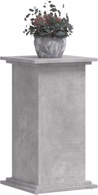 Berkfield Home Plant Stand in Concrete Grey, W/D/H: 33 x 33 x 60 cm