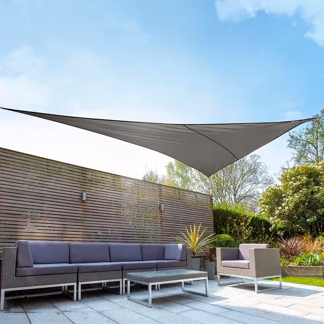 Kookaburra Waterproof Right Angle Triangle Sun Shade Sail, Anthracite Grey, UPF 50