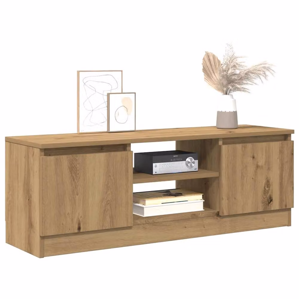 Berkfield Home Artisan Oak TV Cabinet in Brown, W/D/H: 102 x 30 x 36 cm – 3