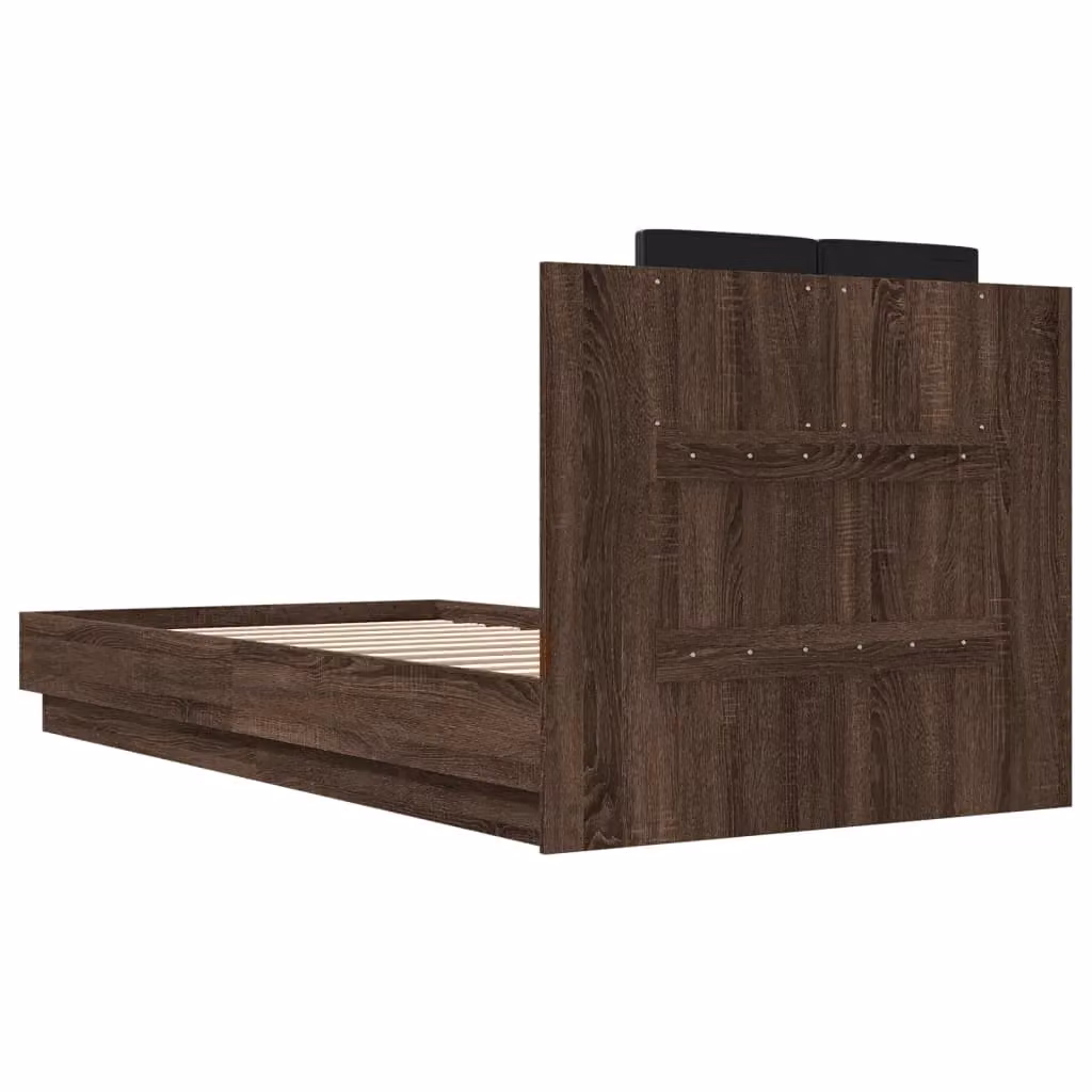 Berkfield Home Single Bed Frame in Brown Oak, W/D/H: 90 x 190 cm – 4